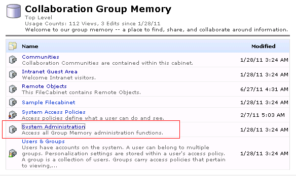 Collaboration Group Memory Screenshot